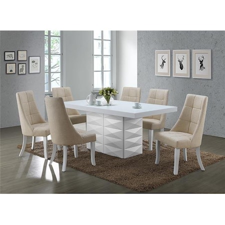 Kb KB D510-T 31 x 39 x 71 in. Wood Modern Rectangular Dinette Dining Room Table - White D510-T
